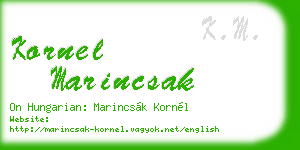 kornel marincsak business card